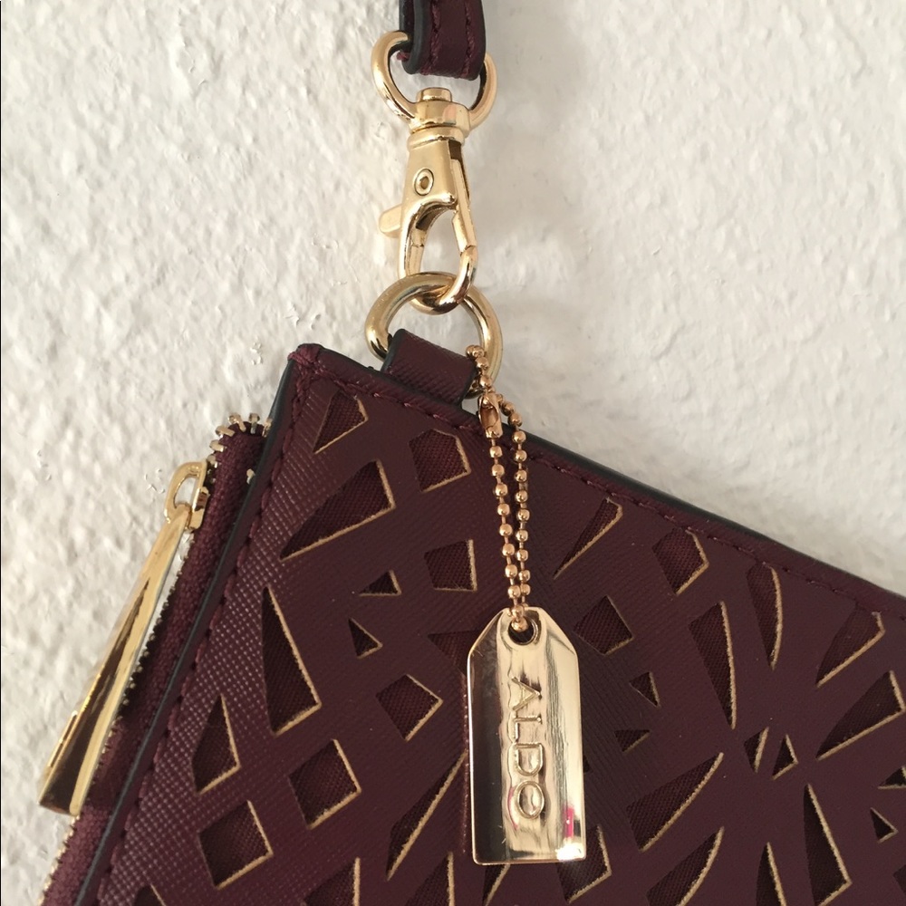 Burgundy/Oxblood Vegan Leather Aldo Clutch
